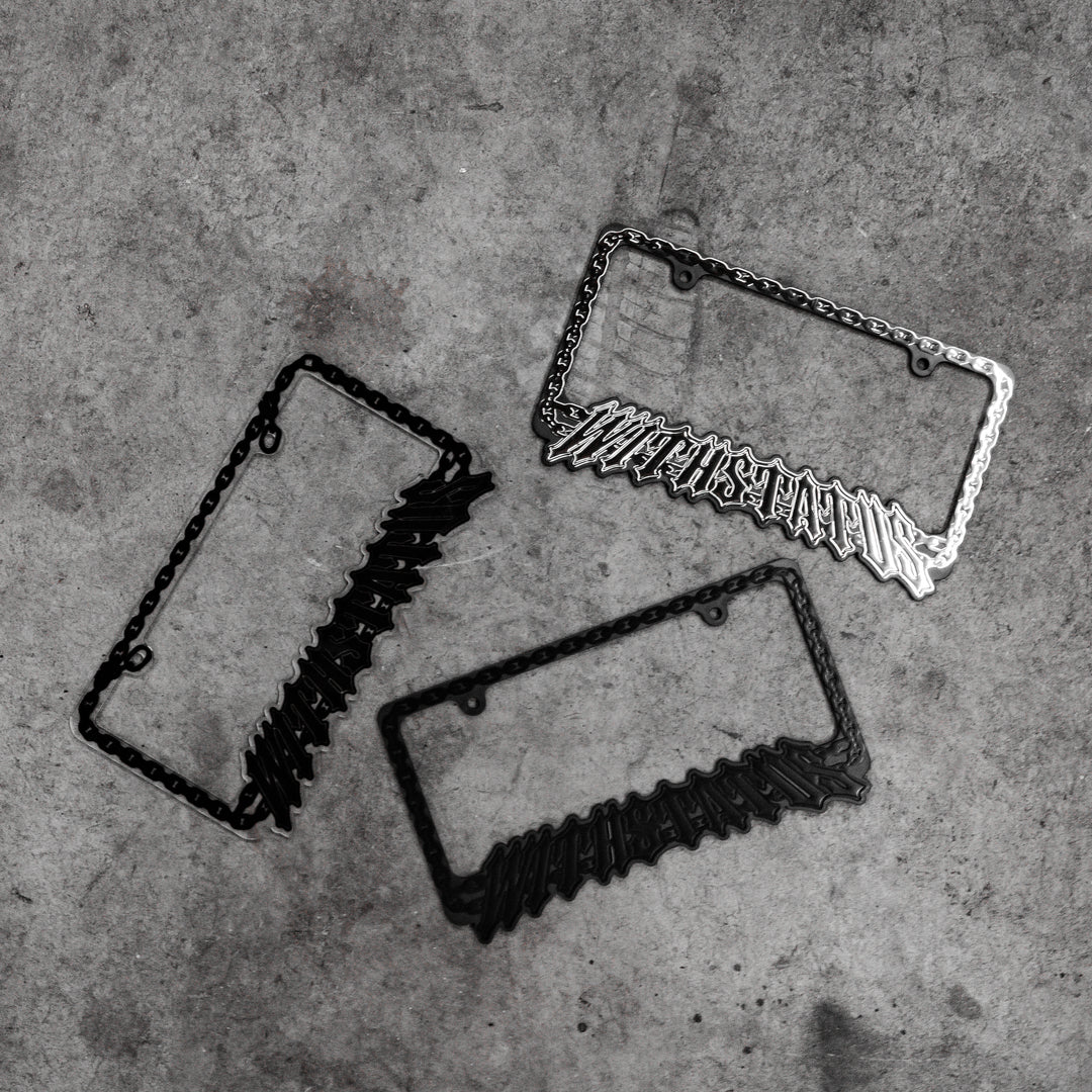 CHAIN LICENSE PLATE FRAME – withstatus